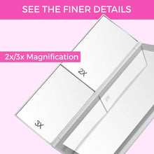 Load image into Gallery viewer, Absolutely Lush Dimmable LED Lighted Trifold Makeup Mirror - White