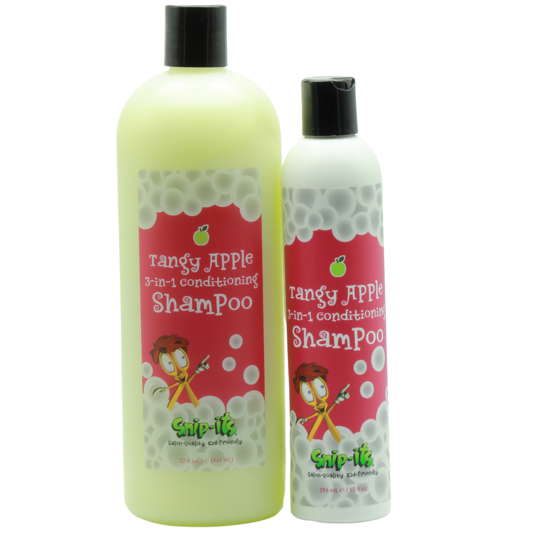 Snip-its Shampoo Bundle: 3-in-1 Tangy Apple - 10oz and Liter Refill Pair